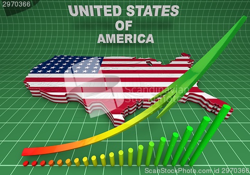 Image of U.S.A. mapped flag in 3D illustration .