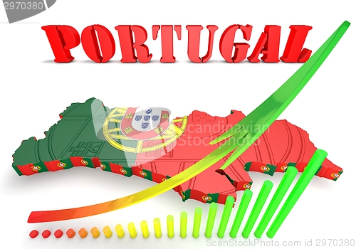 Image of Map illustration of Portugal with map