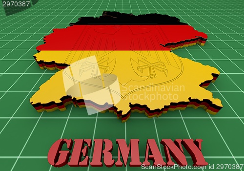 Image of Map of Germany with flag