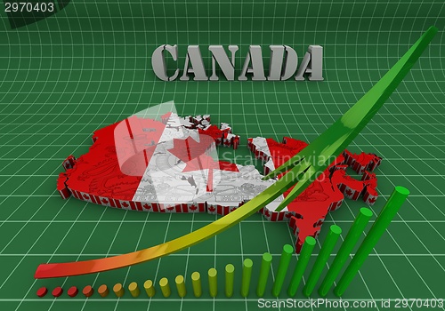 Image of Map of Canada with flag colors