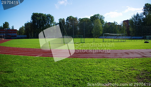 Image of Red racetrack on the stadium