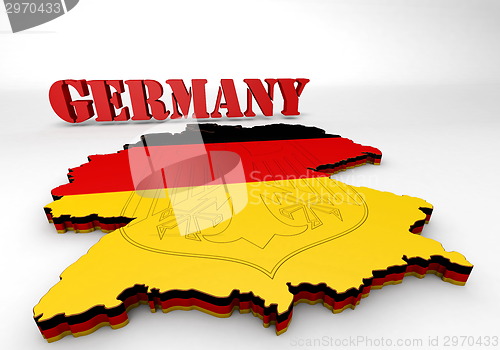 Image of Map of Germany with flag