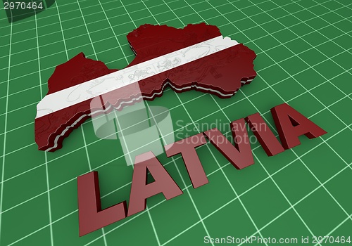 Image of Illustration Map of Latvia