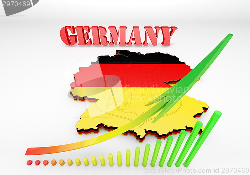 Image of Map of Germany with flag