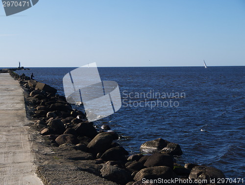 Image of Stone road ruins towards the sea