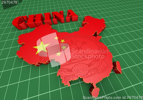 Image of illustratuin map of China