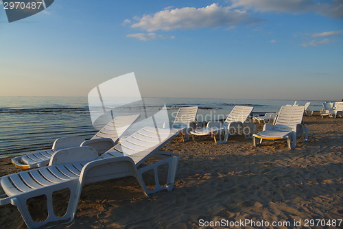 Image of chaise longue on the beach