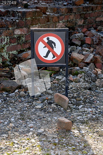Image of Don't Walk Here (Ruins of Birkenau crematorium)