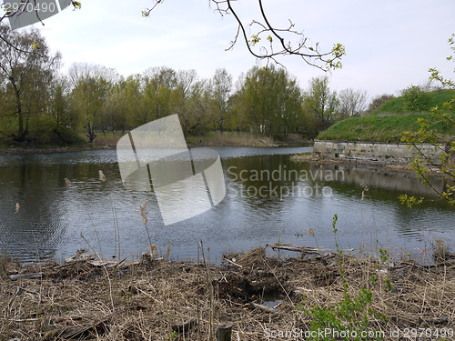 Image of Lake in old  castle