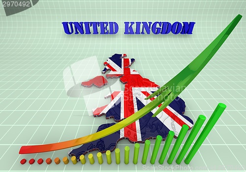 Image of Illustration of United Kingdom map with as Flag