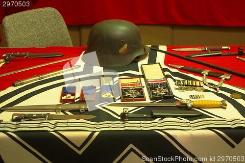 Image of Nazi artifacts, hitler