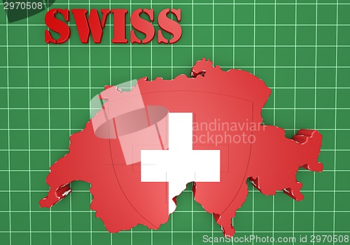 Image of Map illustration of Switzerland