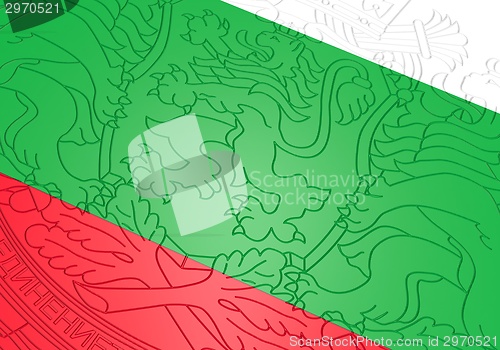 Image of map illustration of Bulgaria with flag