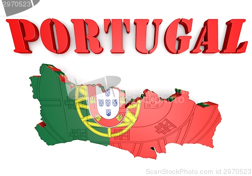 Image of Map illustration of Portugal with map