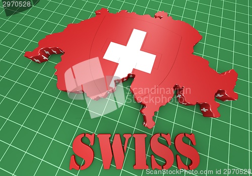 Image of Map illustration of Switzerland