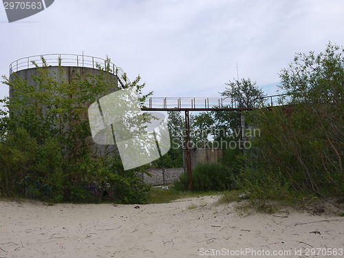 Image of Old industrial gas tank in latvia