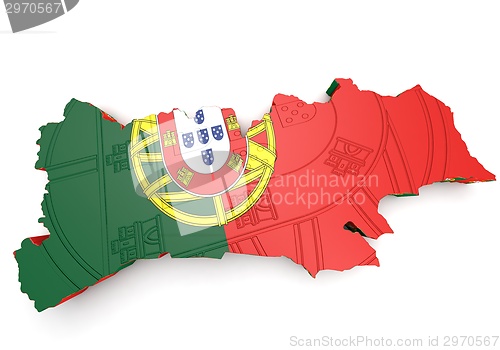 Image of Map illustration of Portugal with map