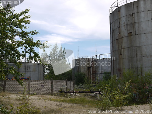 Image of Old industrial gas tank in latvia