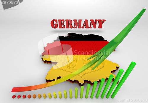 Image of Map of Germany with flag