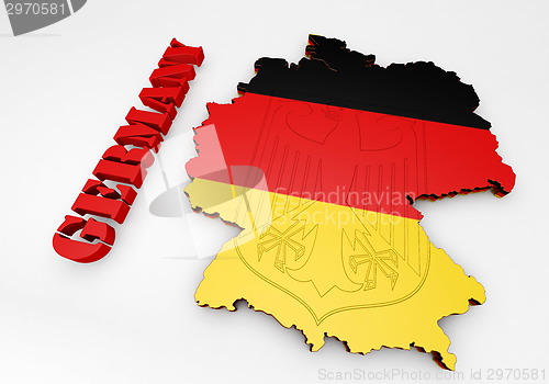 Image of Map of Germany with flag