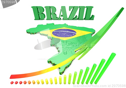 Image of map illustration of Brazil