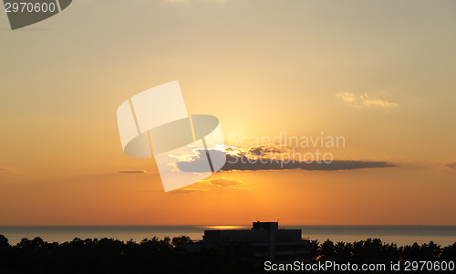 Image of Sunset over sea