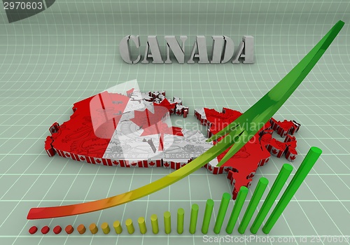 Image of Map of Canada with flag colors