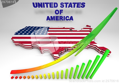 Image of U.S.A. mapped flag in 3D illustration .