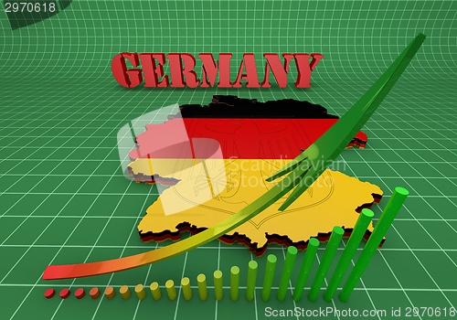 Image of Map of Germany with flag