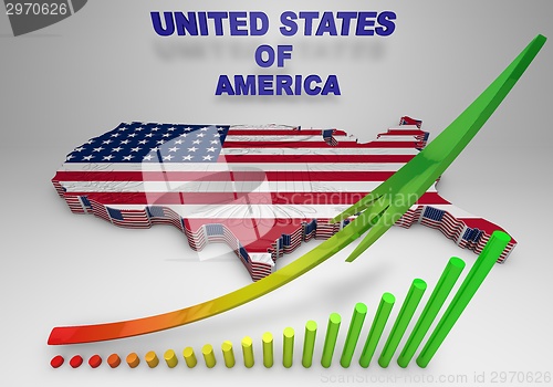 Image of U.S.A. mapped flag in 3D illustration .