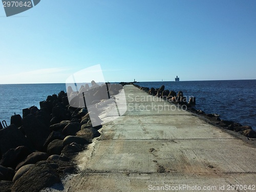 Image of Stone road ruins towards the sea