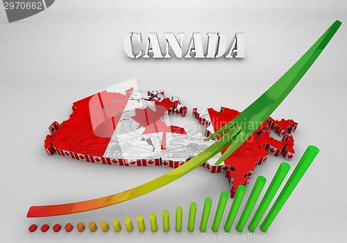 Image of Map of Canada with flag colors