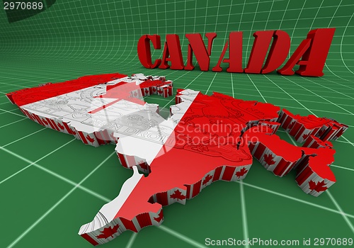 Image of Map of Canada with flag colors