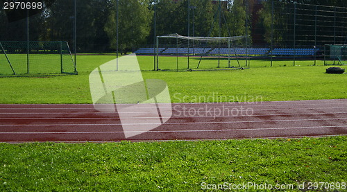 Image of Red racetrack on the stadium