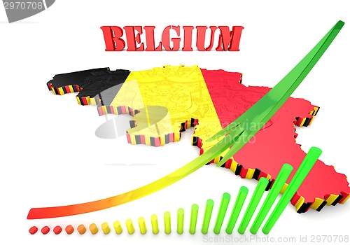 Image of map illustration of Belgium with flag