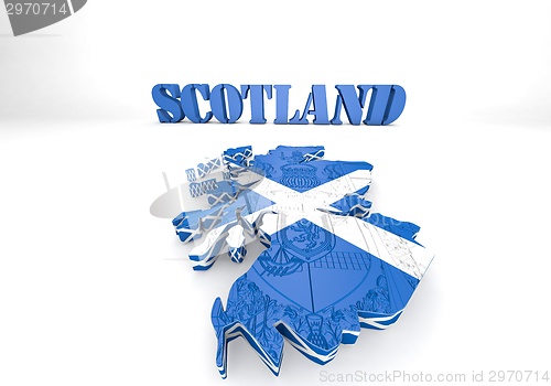 Image of Scotland map flag 3d illustration