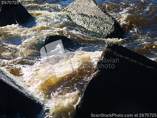 Image of Clear sea water and the big stones