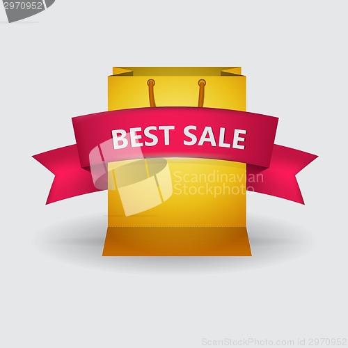 Image of Vector ad layout for sale with pink ribbon