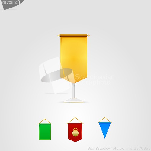 Image of Vector illustration of colored pennants