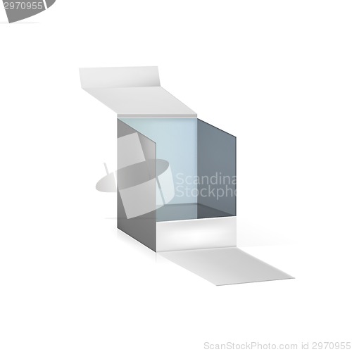 Image of Vector illustration of gray opened box