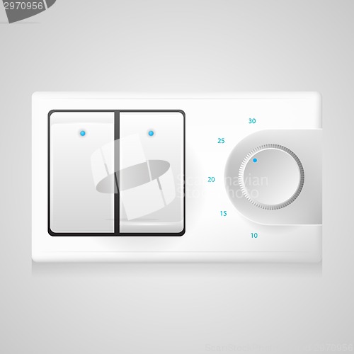 Image of Vector illustration of white switch with dimmer