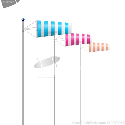 Image of Vector illustration of windsocks by wind