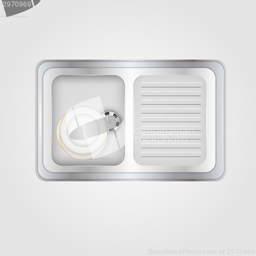 Image of Vector illustration of kitchen sink