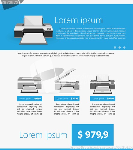 Image of Flat minimalist vector template business design. Gray printers.