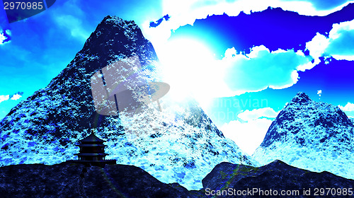 Image of Buddhist temple in Tibet