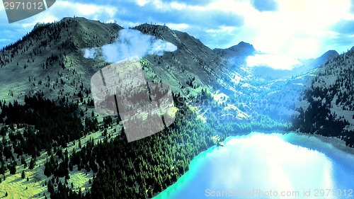 Image of Above lake in mountains