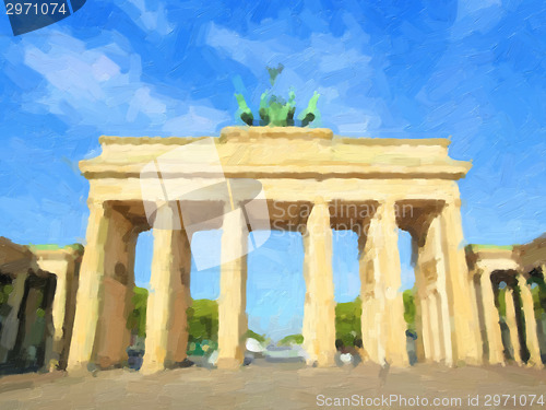 Image of Brandenburger Tor, Berlin oil paint