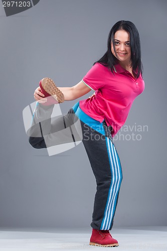 Image of Young and beautiful woman dancer