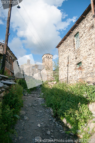 Image of Towers in mountain village