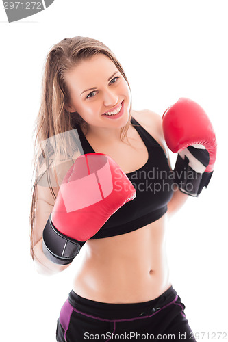 Image of Portrait of cheerful boxer